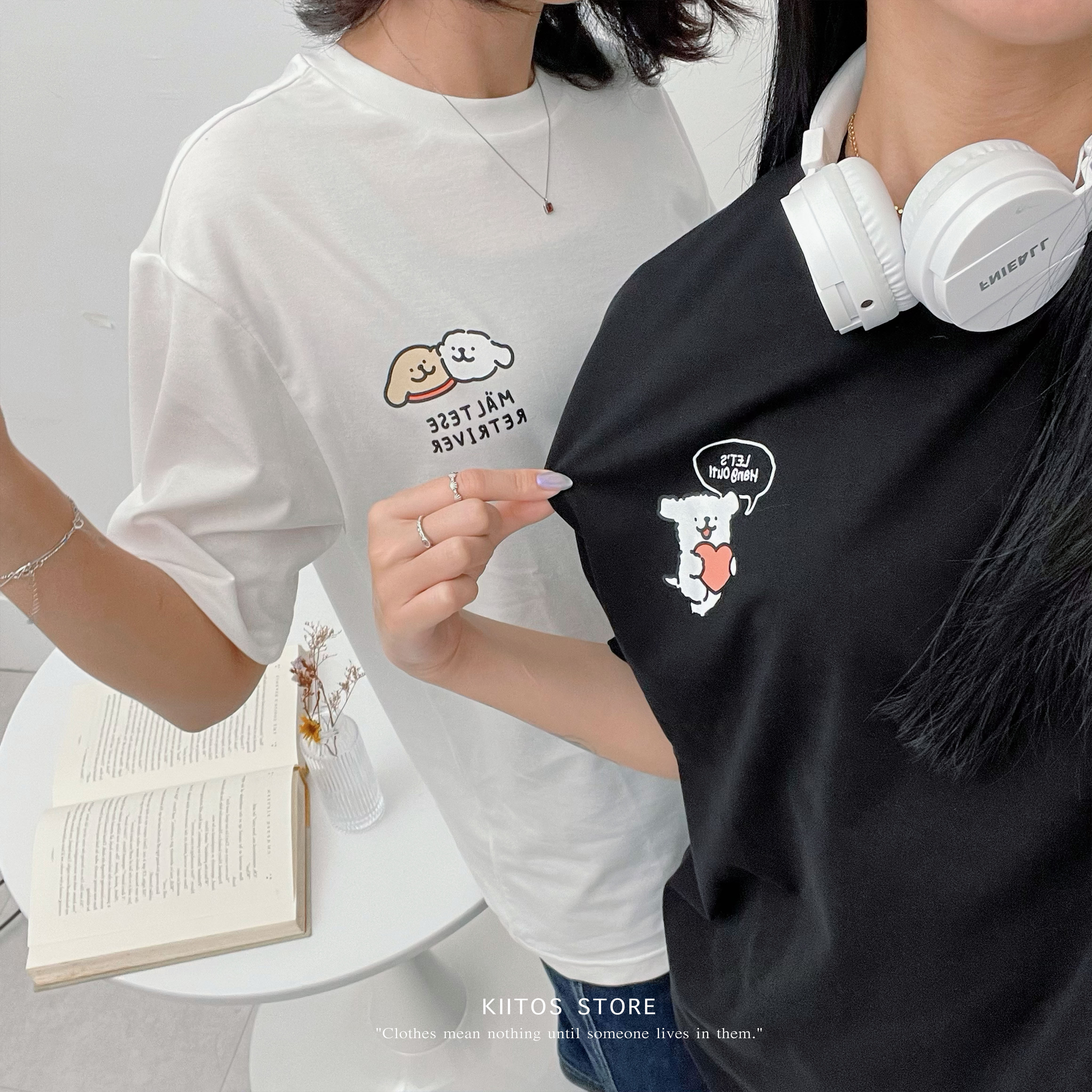 現貨 韓國代購 SPAO X MALTESE 線條小狗 短袖T恤