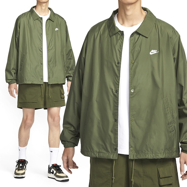 NIKE 外套 COACHES JKT 軍綠 夾克 教練外套 男 FN3317-222