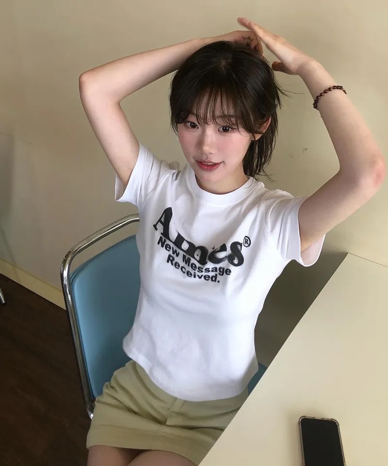 🇰🇷 Ames ROUND HEM CROP TEE  圓下擺 短T 短版上衣 短袖 女款 / 預購