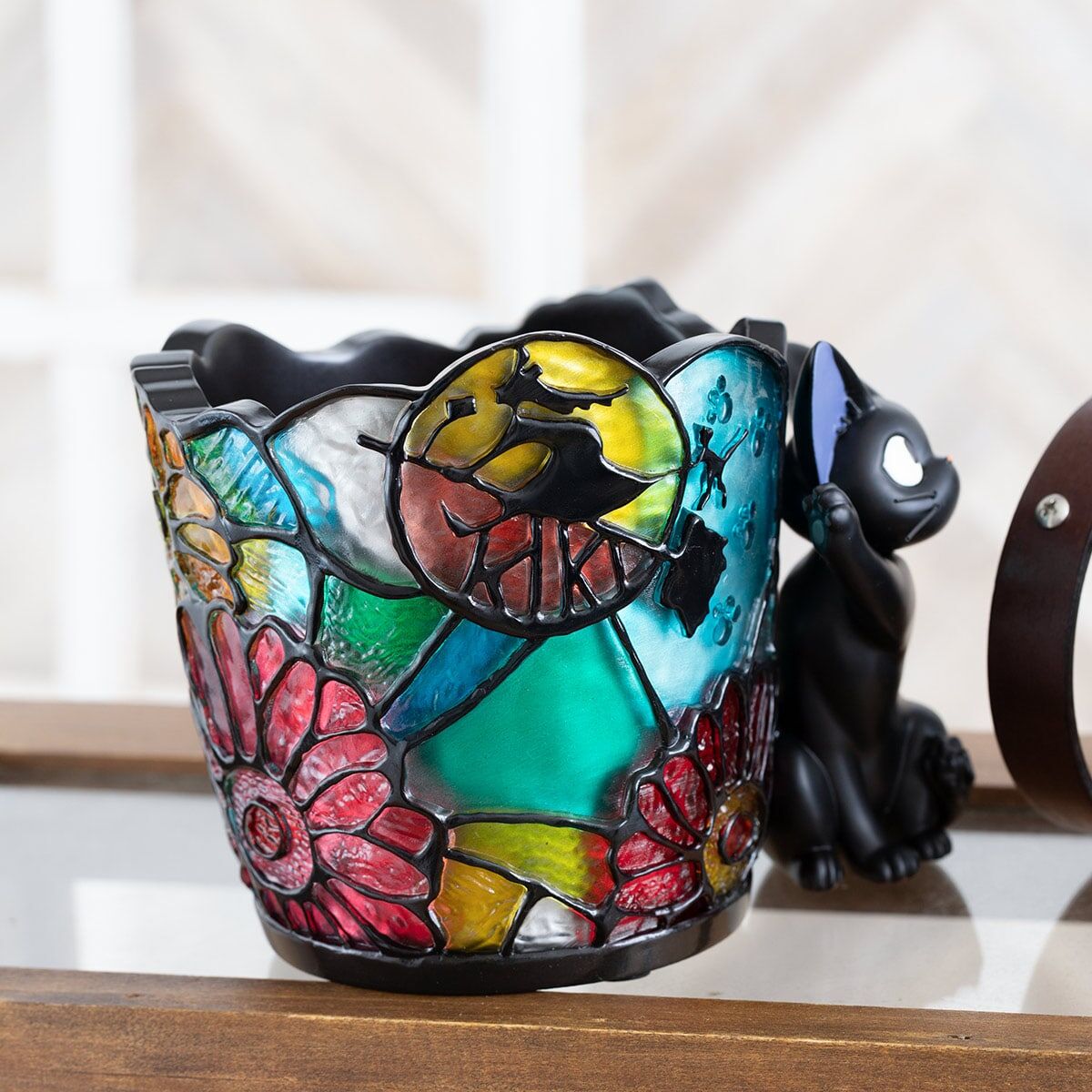 立體場景多用收納盒 魔女宅急便 彩繪玻璃花朵