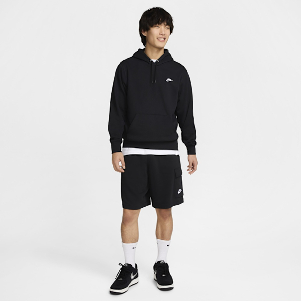 NIKE 帽T CLUB FT 黑色 刺繡LOGO 經典 連帽 男 FN3867-010