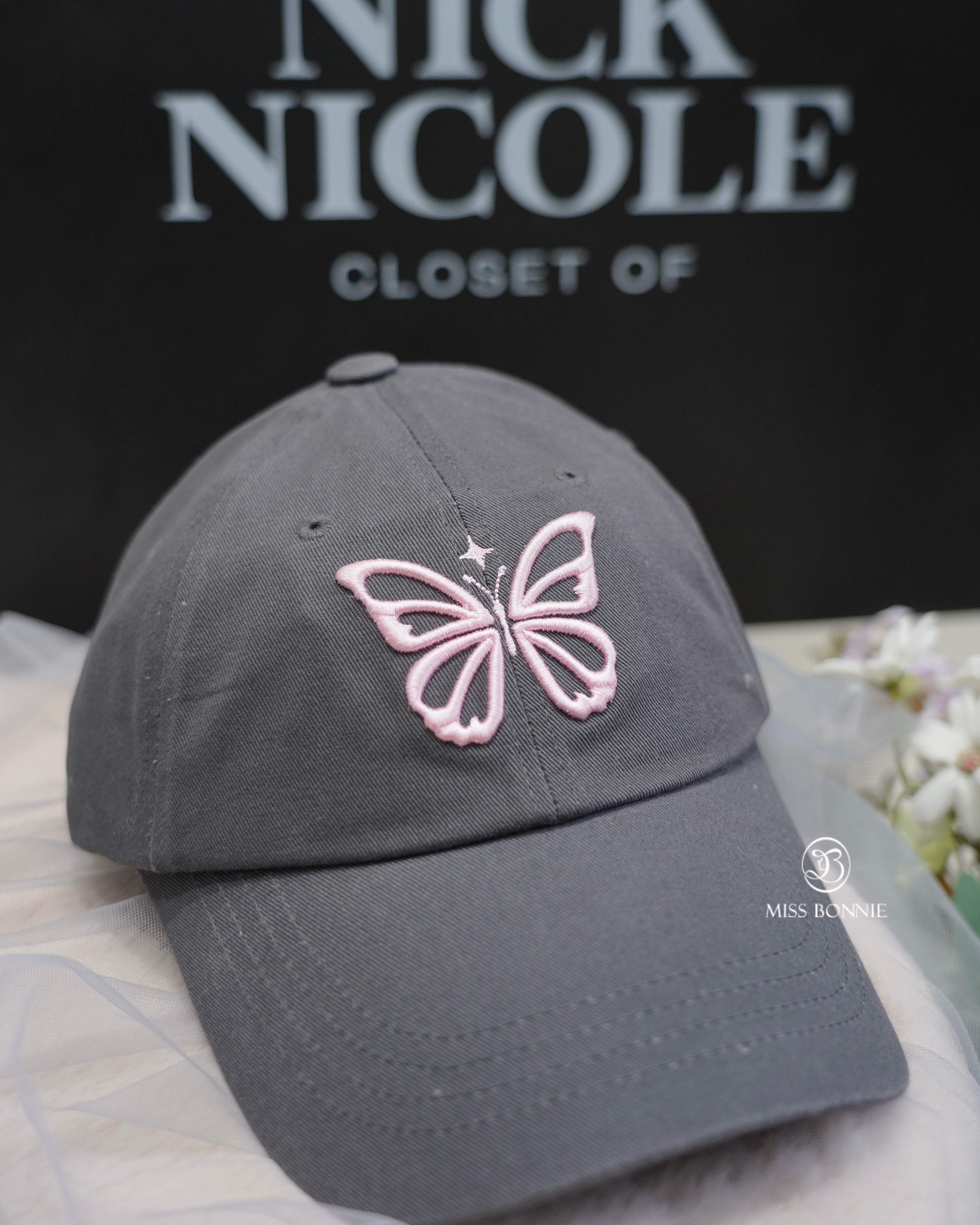 Nick Nicol鏤空蝴蝶刺繡棒球帽(共5色)