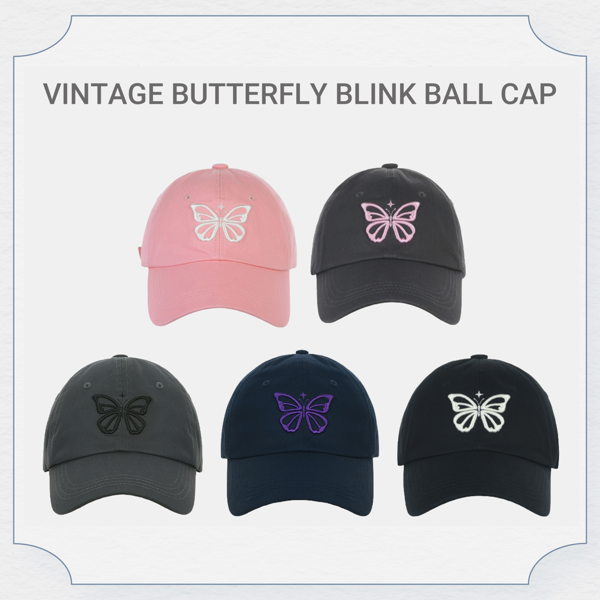 Nick Nicol鏤空蝴蝶刺繡棒球帽(共5色)