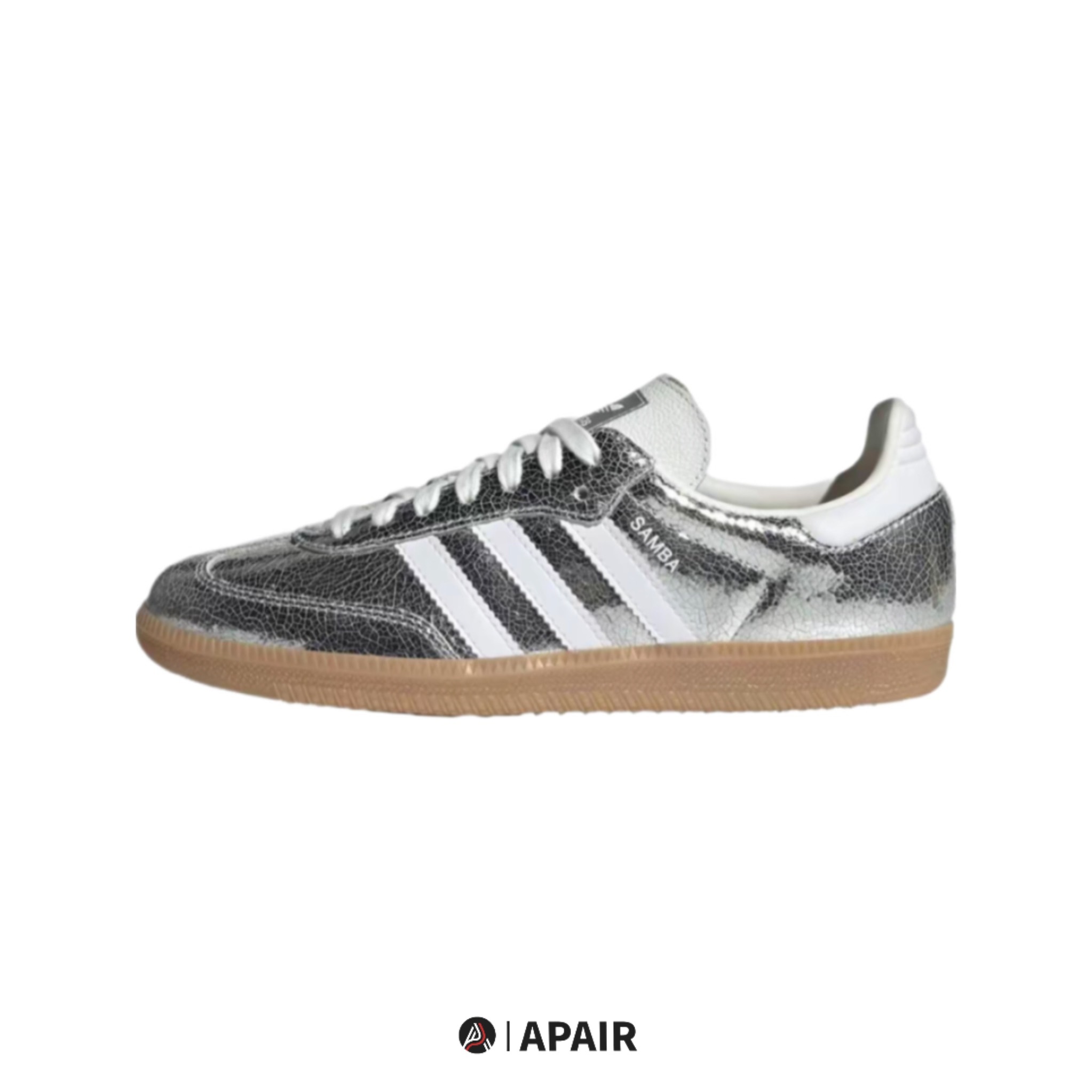 【APAIR】預購 Adidas Originals Samba OG 板鞋 德訓鞋 蛇紋 復古 銀白 焦糖底 裂紋 JR0035