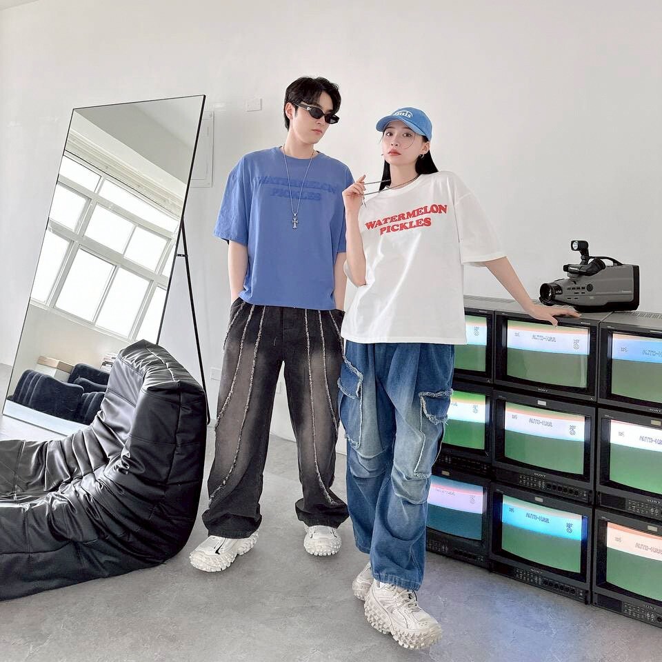 自訂款 WATERMELON PICKLES 發泡字BOXY 寬短版型短T im80919