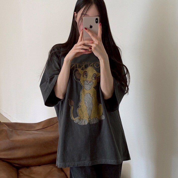 自訂款 THE LION KING獅子王斑駁感印花短T im80928