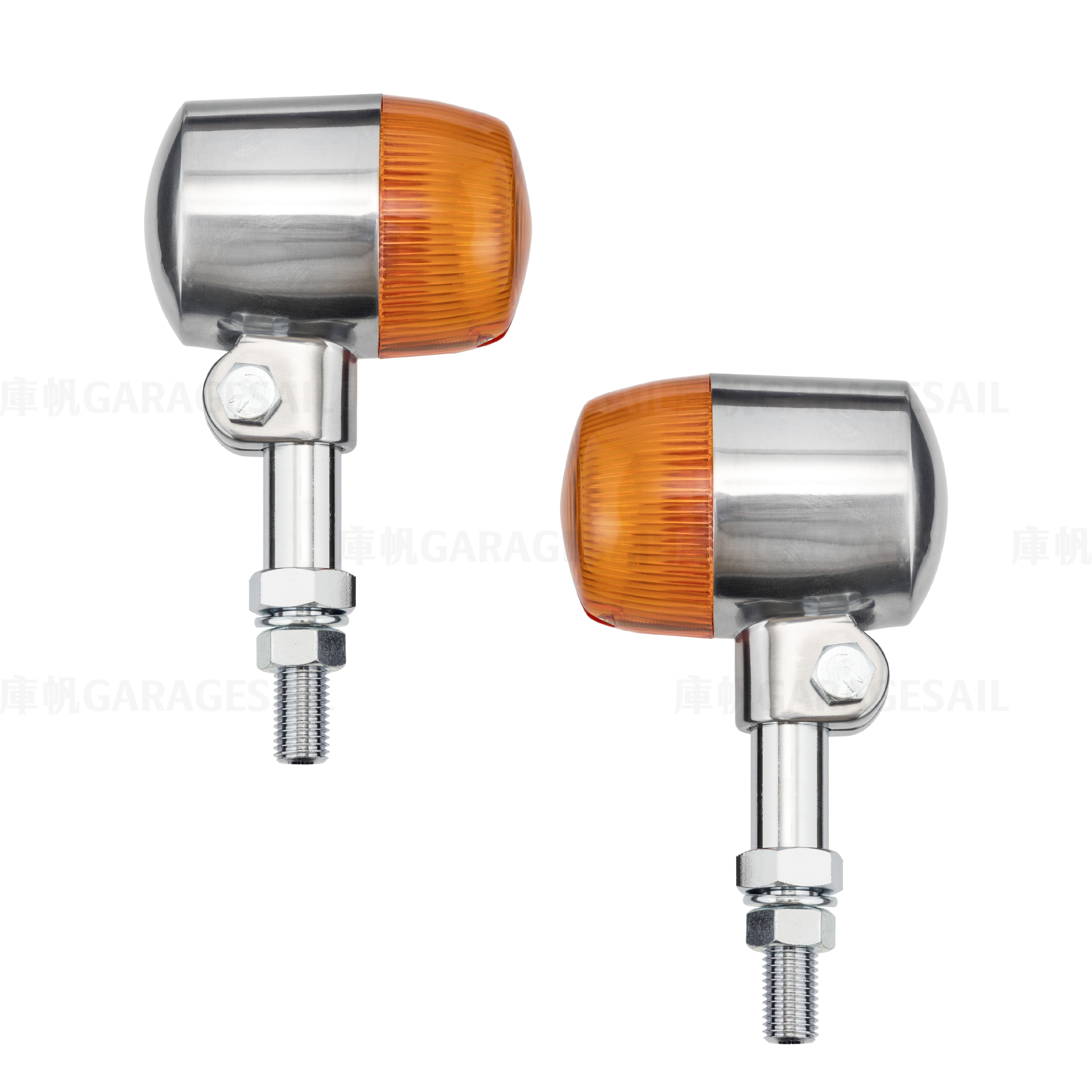 方向燈 大膠囊 - 銀 中桿