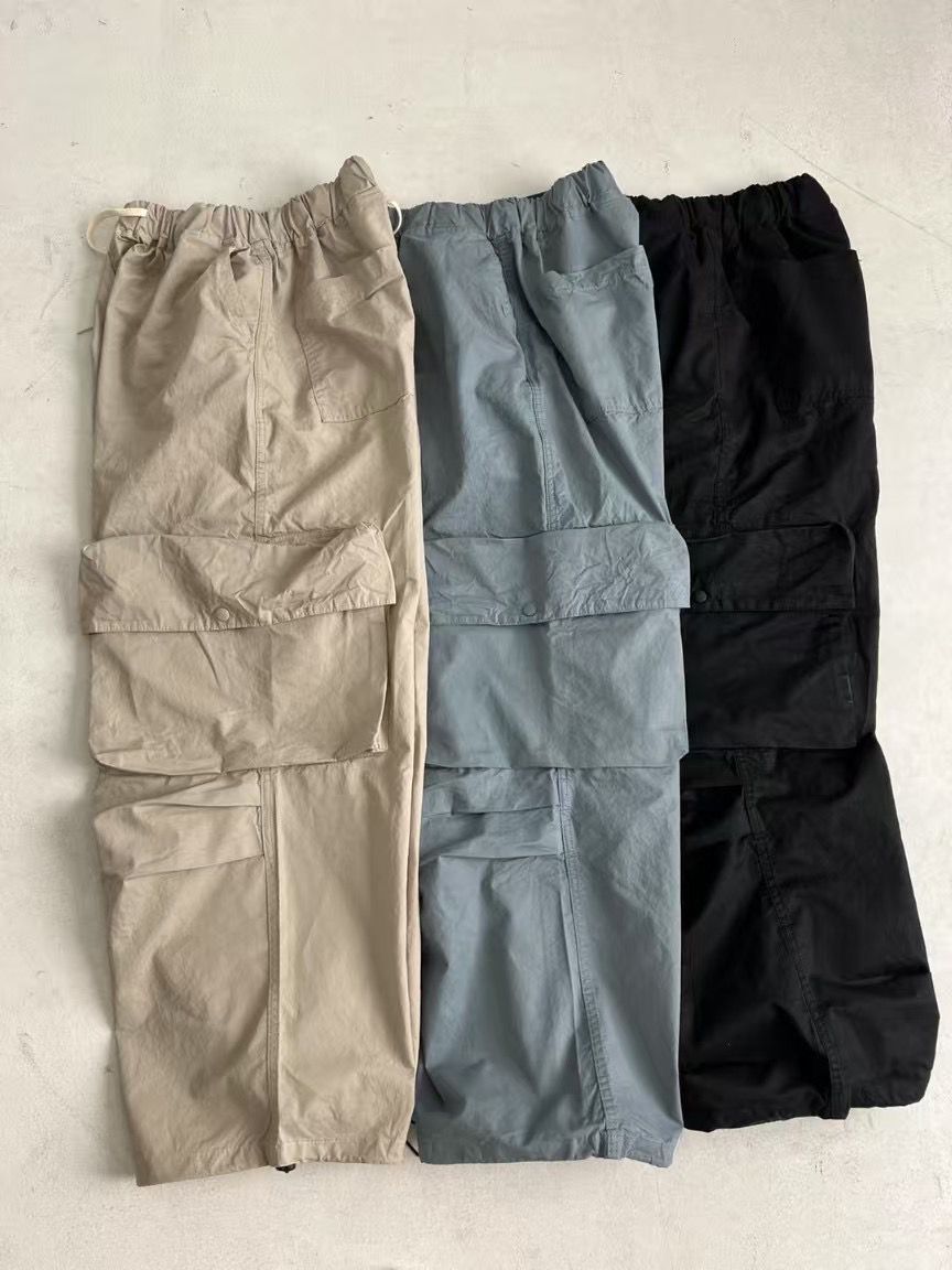 淨色可束腳工裝鬆身褲 P3074