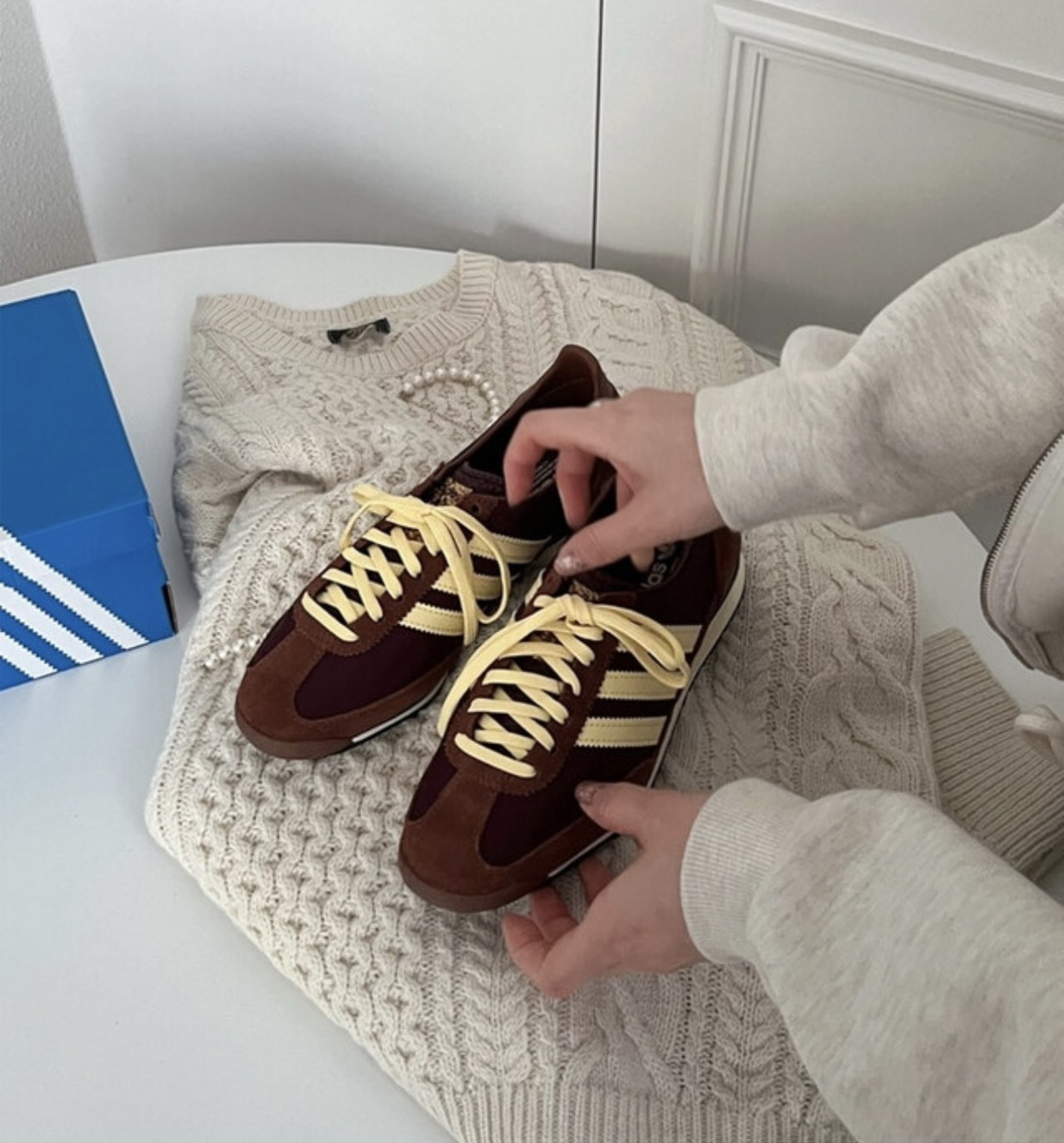【Luxury】Adidas SL 72 OG W 女鞋 棕黃色 麂皮 皮革 復古 運動鞋 休閒鞋 IE3425  咖啡奶黃 棕色 大地色