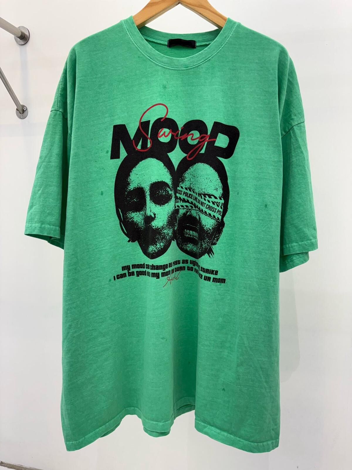 OverSize洗水英文字圖案短袖Tee T5679