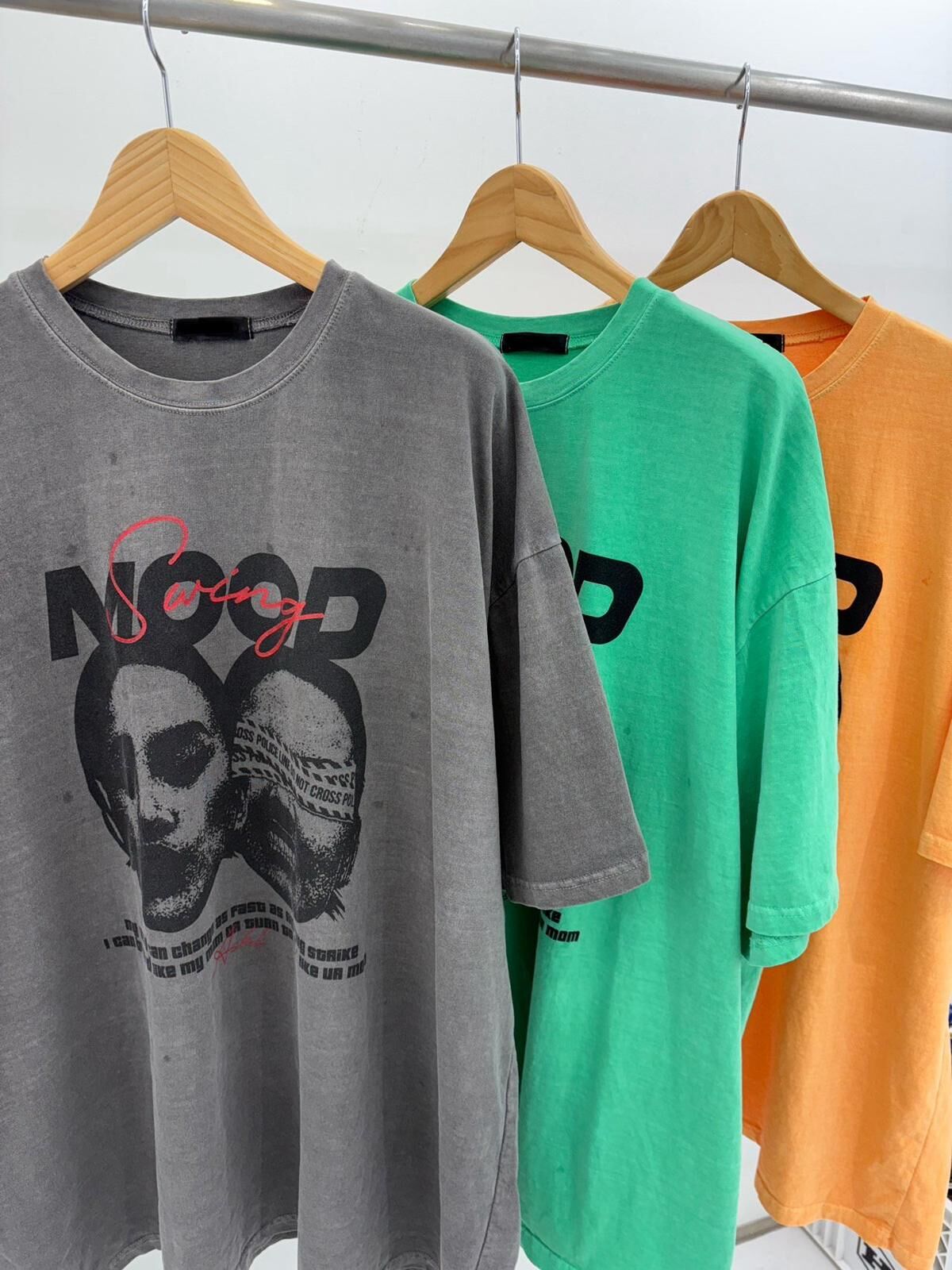 OverSize洗水英文字圖案短袖Tee T5679