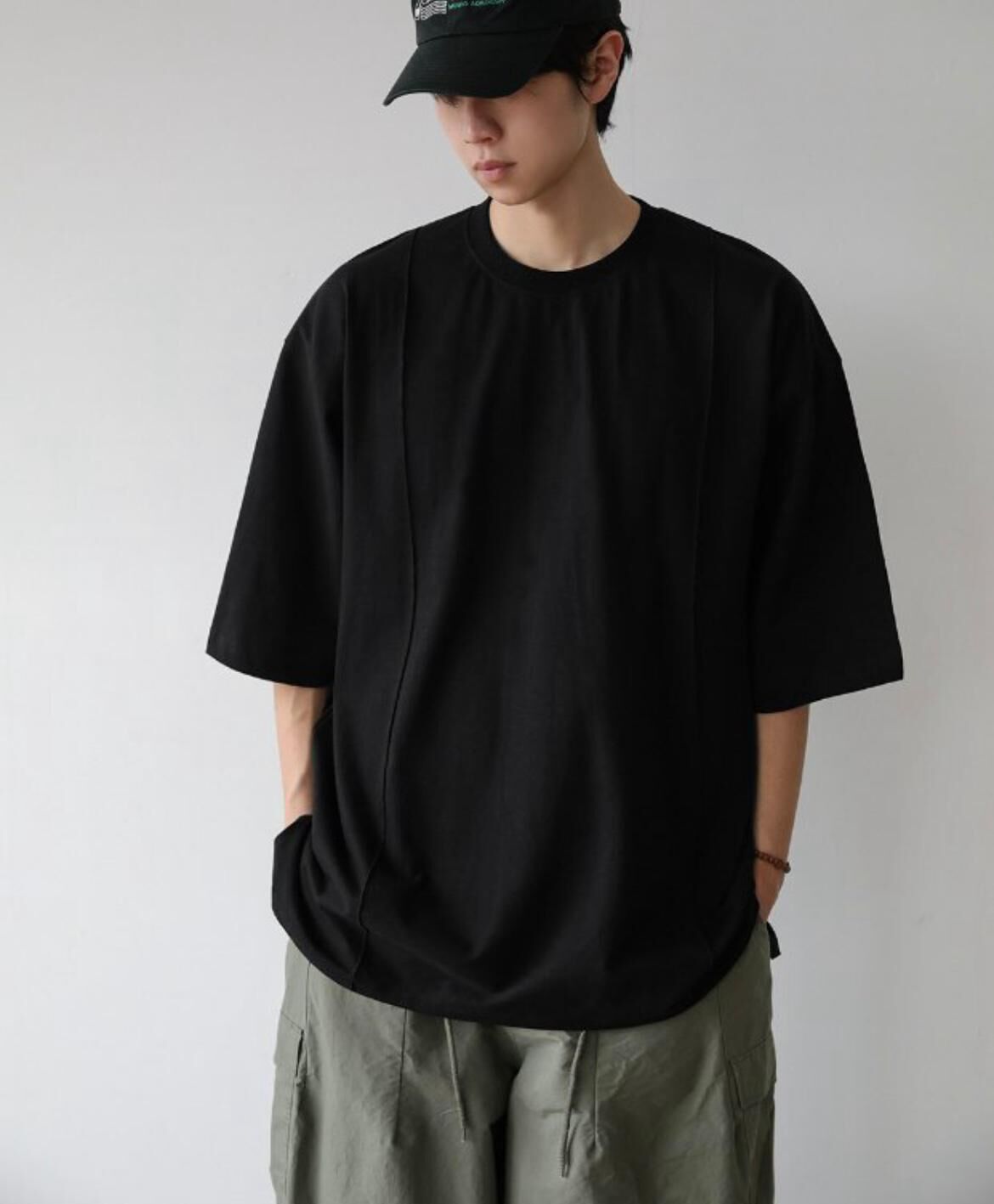 OverSize淨色圓領短袖Tee T5691