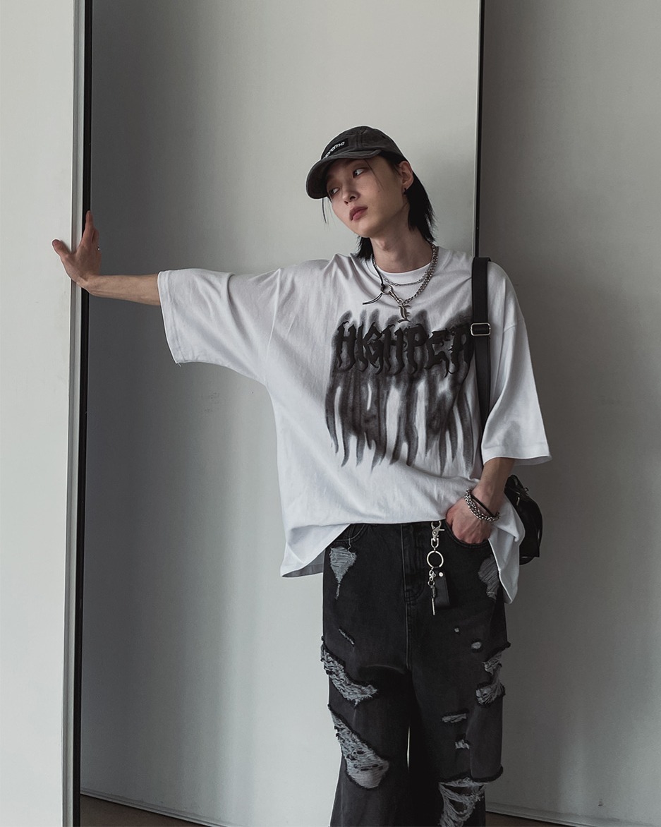 幻覺字母短袖T卹