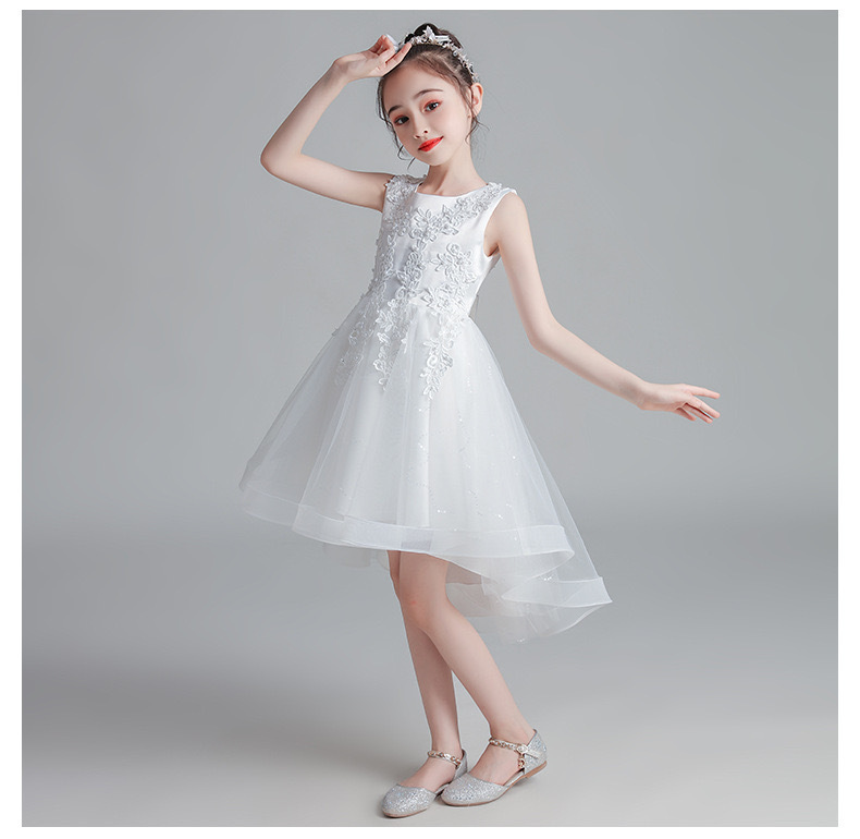 現貨 110-150cm 蕾絲繡花前短後長小禮服 3色 110-160cm #TW683