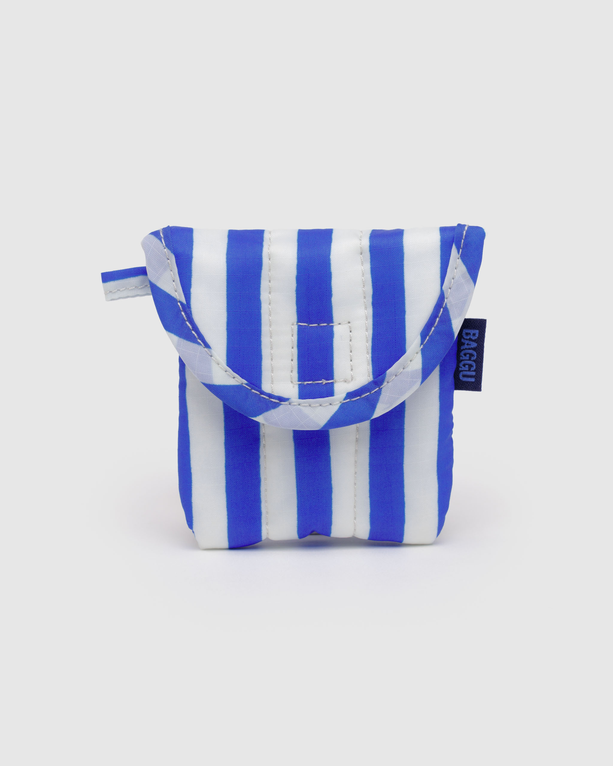 Puffy Earbuds Case - Blue Painted Stripe | BAGGU