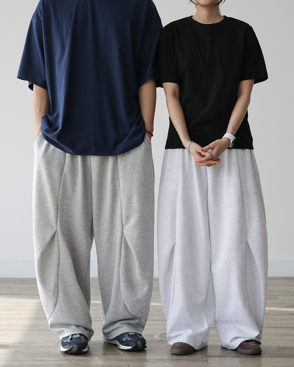 波浪褶皺氣球寬褲