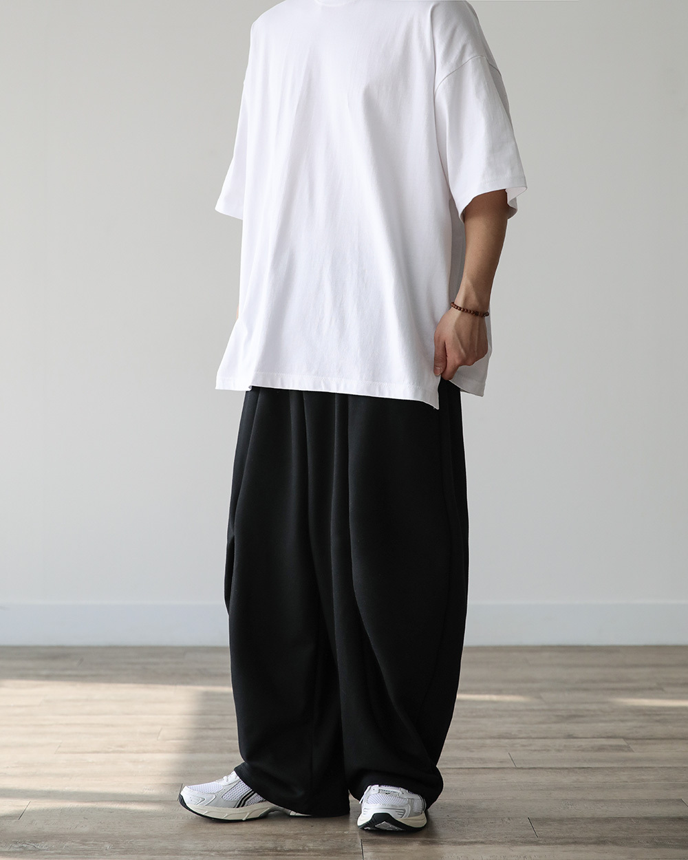 波浪褶皺氣球寬褲