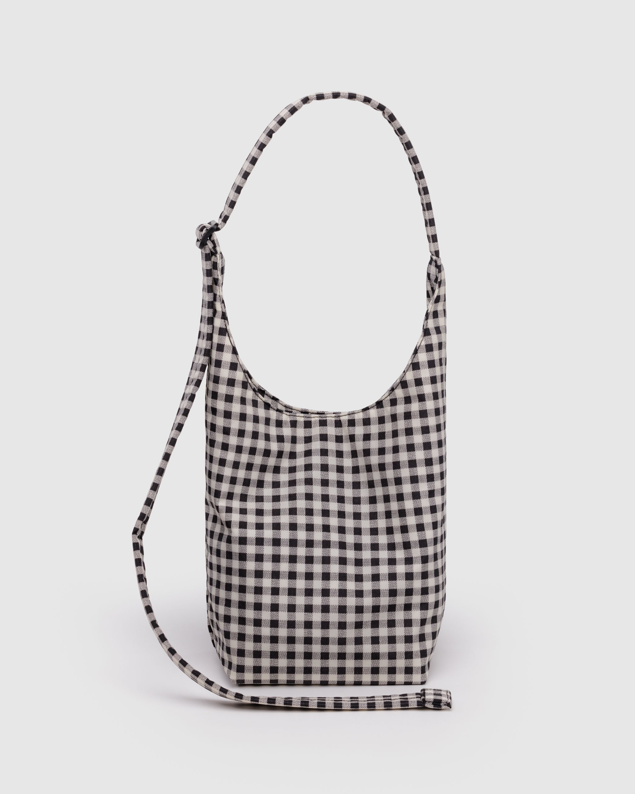 SMALL NYLON SLING - Black & White Gingham | BAGGU