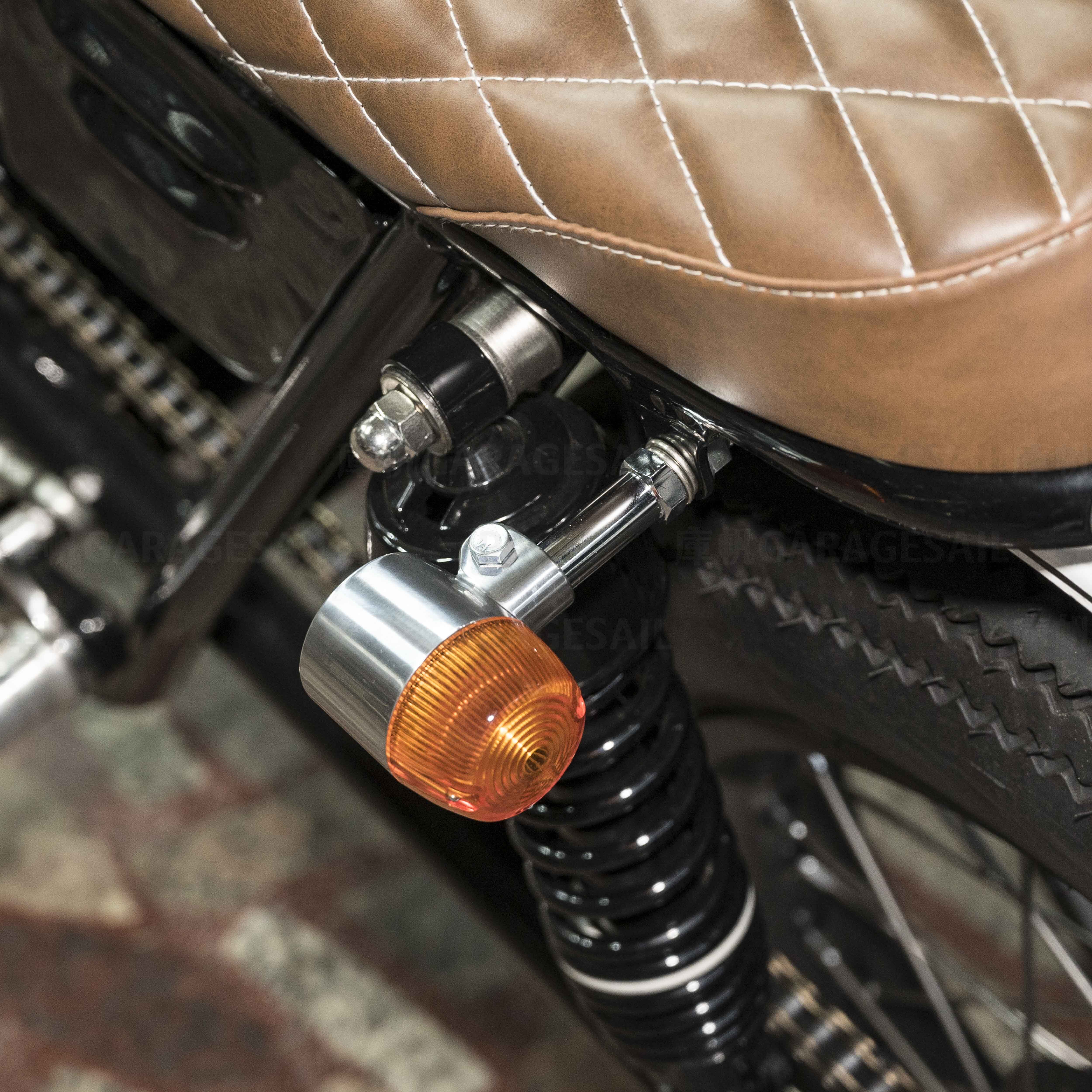 方向燈 大膠囊 - 銀 長桿