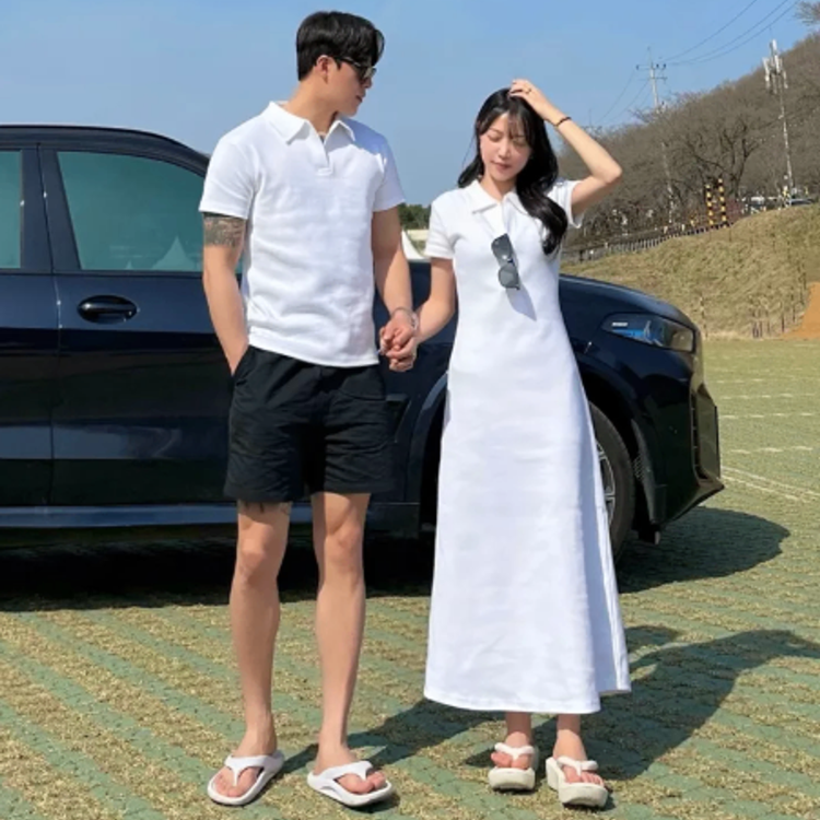POLO修身情侶裝（男款POLO衫 / 女款全身裙）