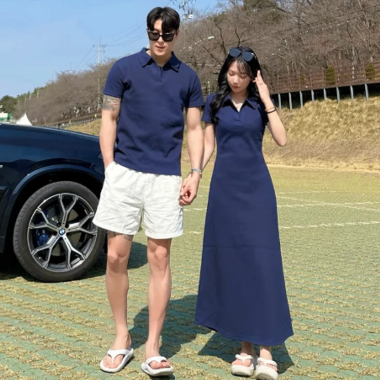 POLO修身情侶裝（男款POLO衫 / 女款全身裙）