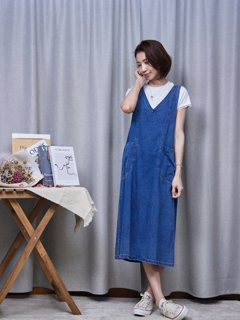 減齡又有型的秘密｜一件搞定的牛仔背心裙 (不含內搭) ⚡ 搶現貨 ⚡