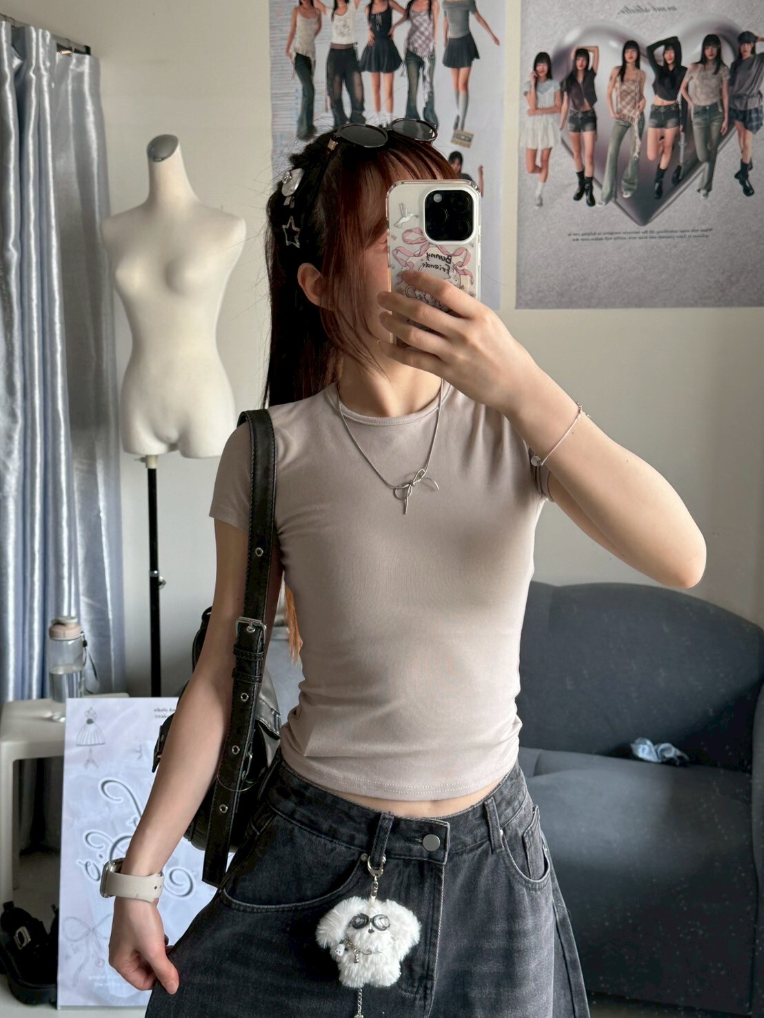 歐美辣妹氛圍圓領修身上衣