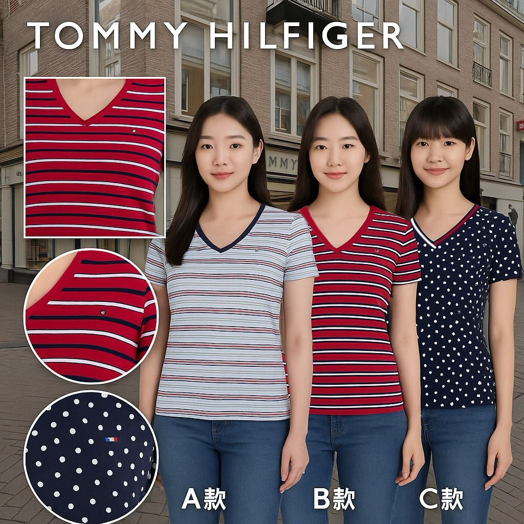 【現貨】TOMMY HILFIGER G050701 女裝V領短袖上衣