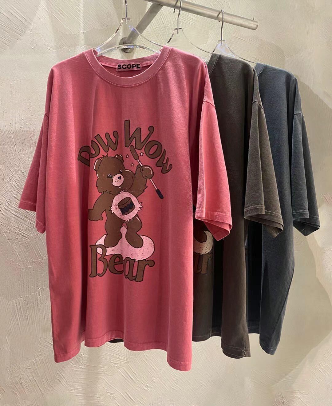 洗水熊仔圖案英文字短袖Tee SCOPE-104T