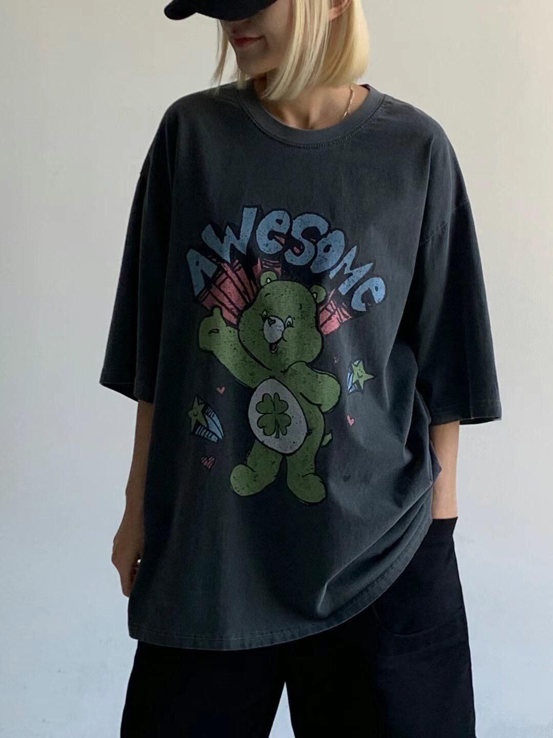 洗水熊仔圖案英文字短袖Tee SCOPE-106T