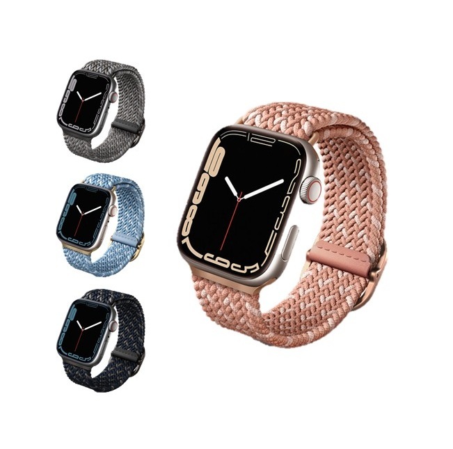 UNIQ Aspen DE Apple Watch 雙色防潑水高彈力編織單圈錶帶