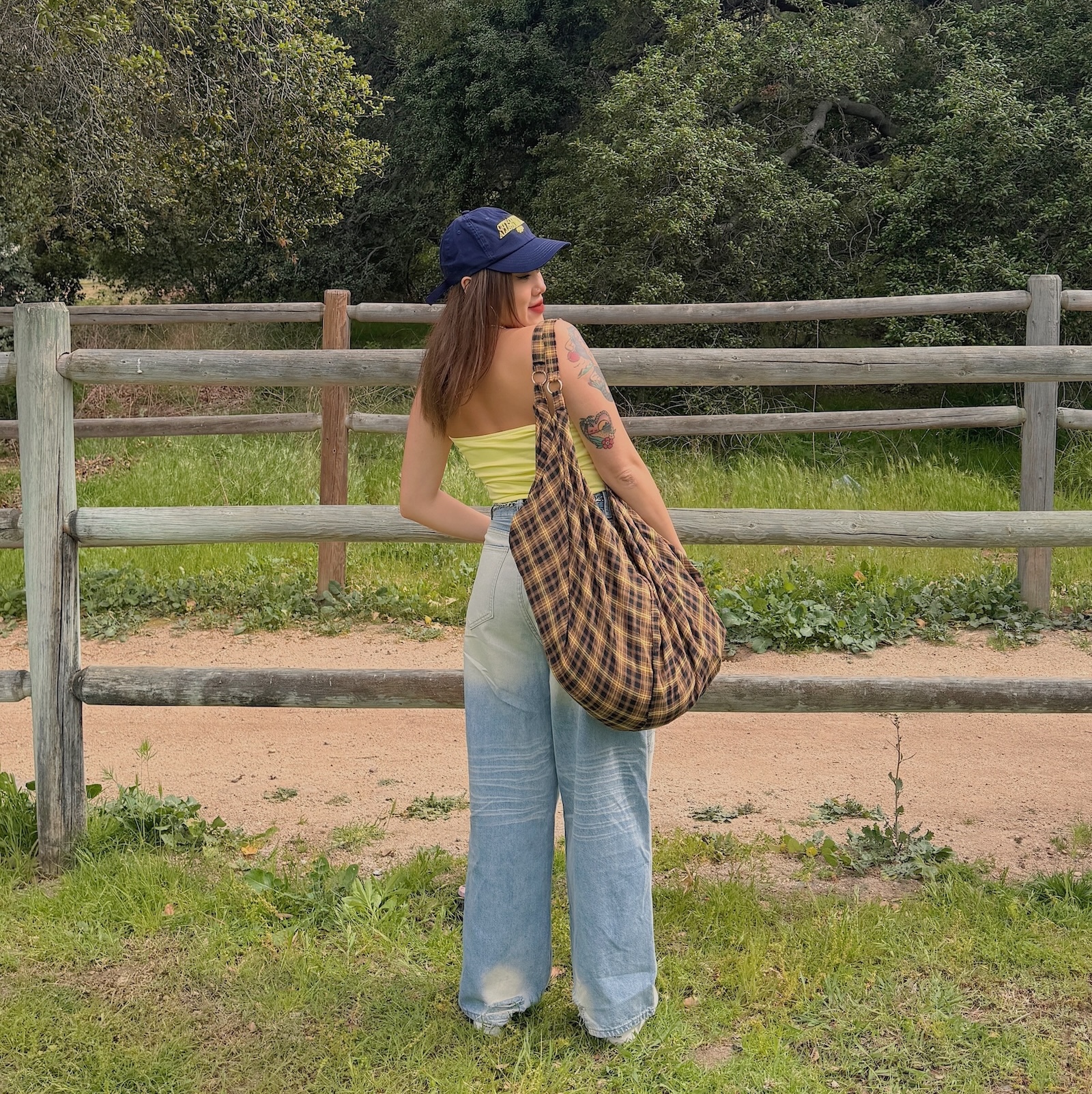 Street Vibe🛹垂墜格紋大包包