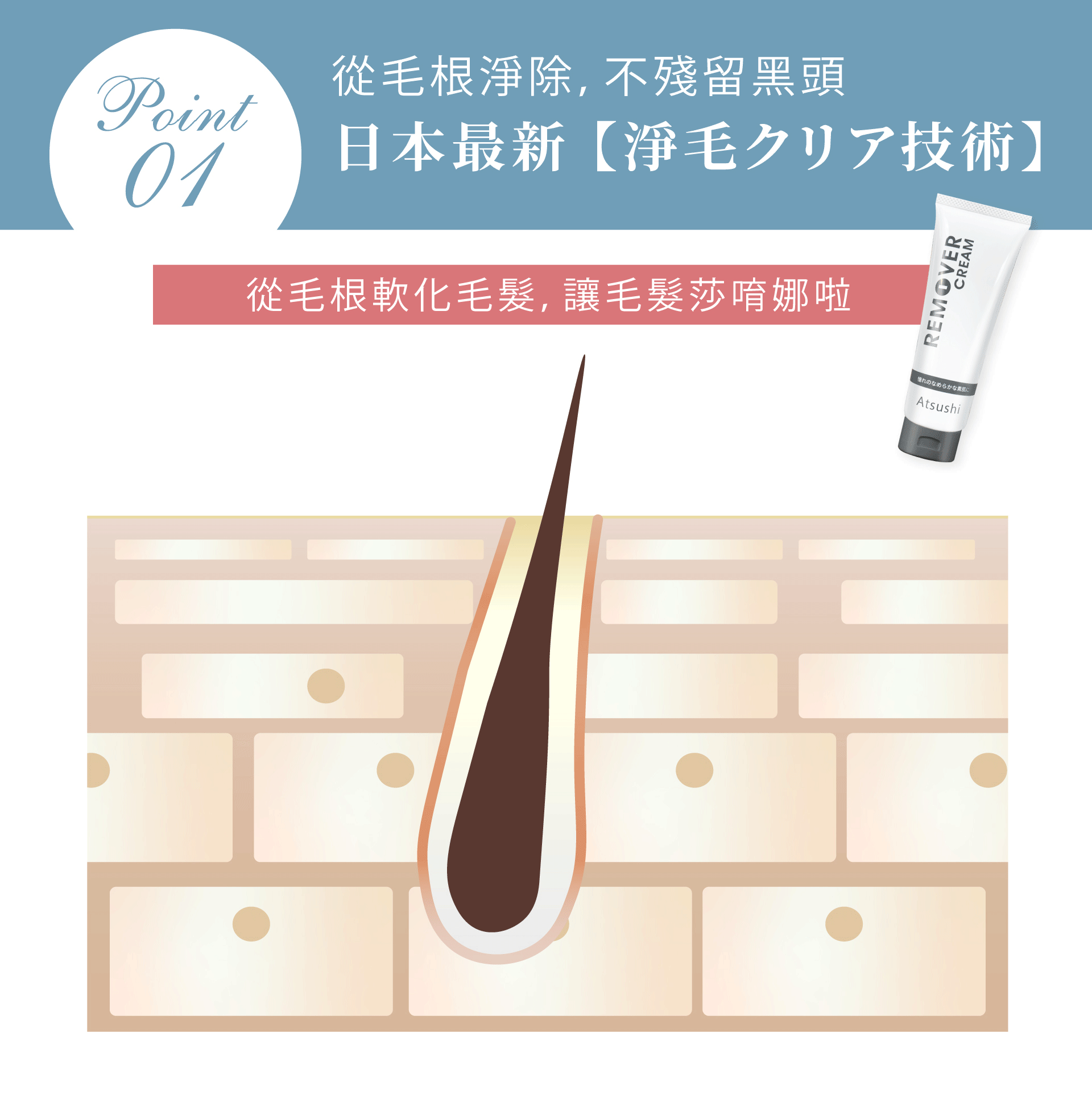 白溜霜_從毛根淨除，不殘留黑頭_從毛跟軟化毛髮_斷根抑制