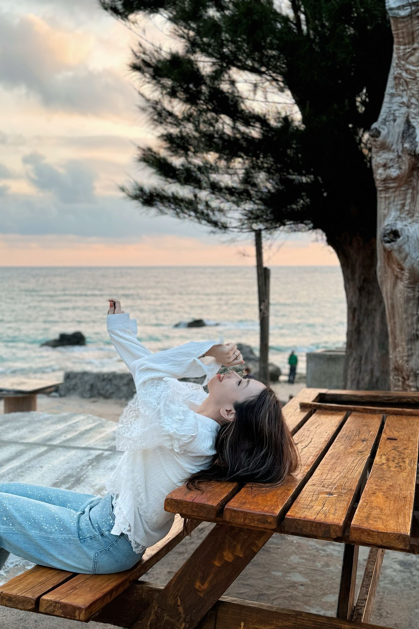 TOP#7195🤍蕾絲皺皺風吹外套