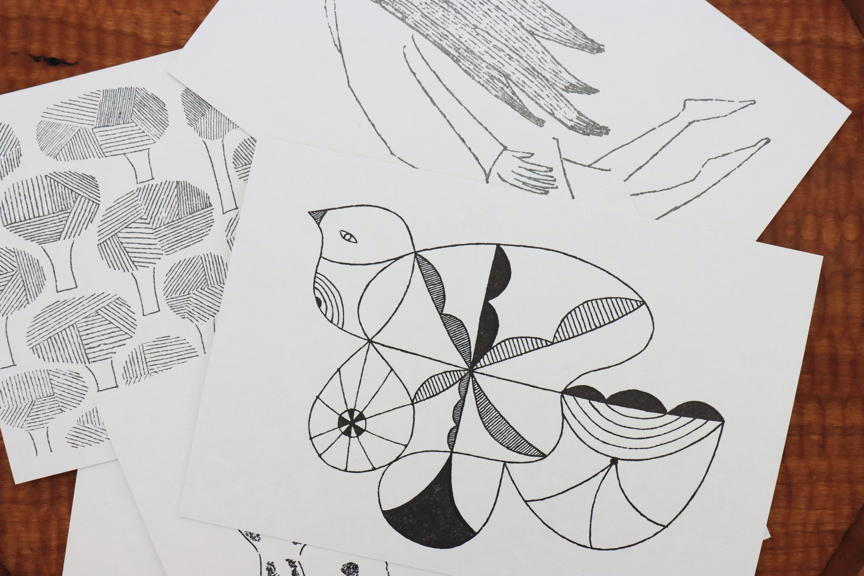 minä perhonen｜黑白明信片