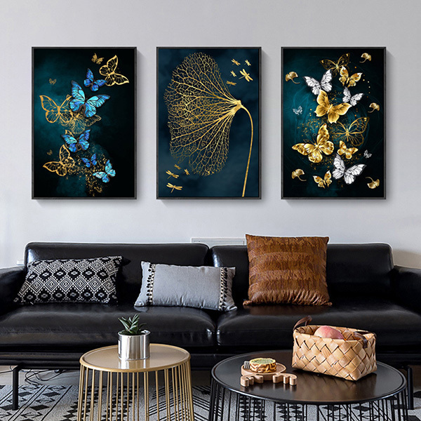 金奢植葉無框掛畫