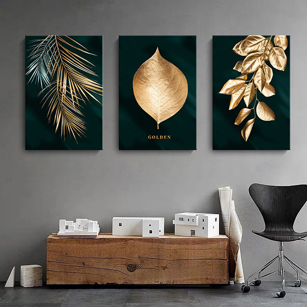 金奢植葉無框掛畫