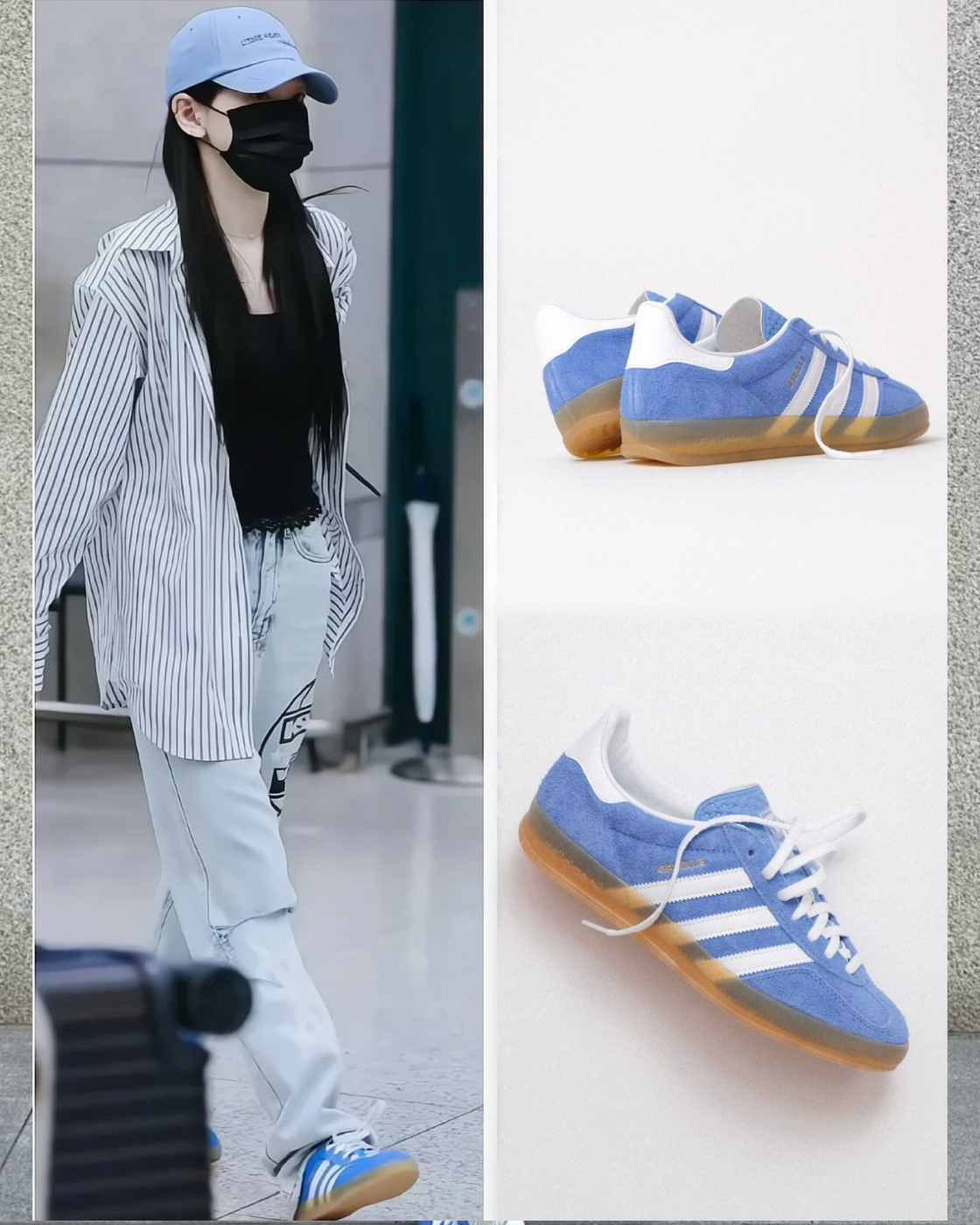 女鞋 ADIDAS GAZELLE INDOOR W 太妍同款 雲朵 寶寶藍 麂皮 焦糖底 德訓鞋 休閒鞋【HQ8717】