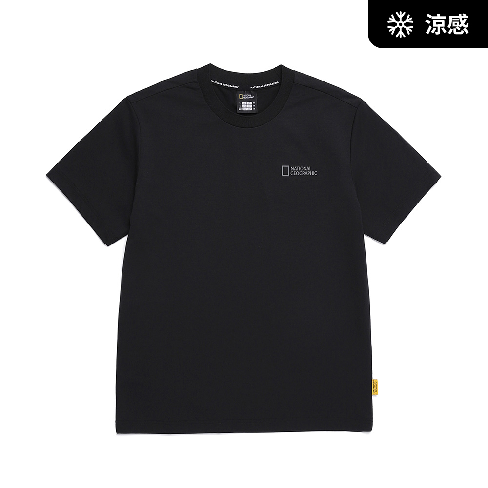 男女同款CROW COOLMAX 涼感小LOGO T恤- 炭黑色｜台灣國家地理