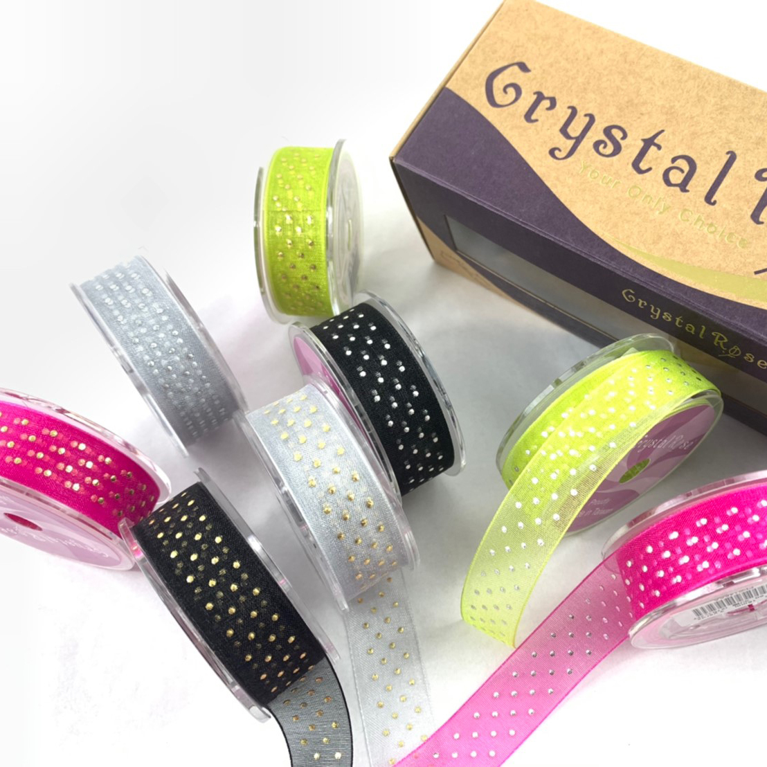 金銀點點雪紗緞帶禮盒/8入