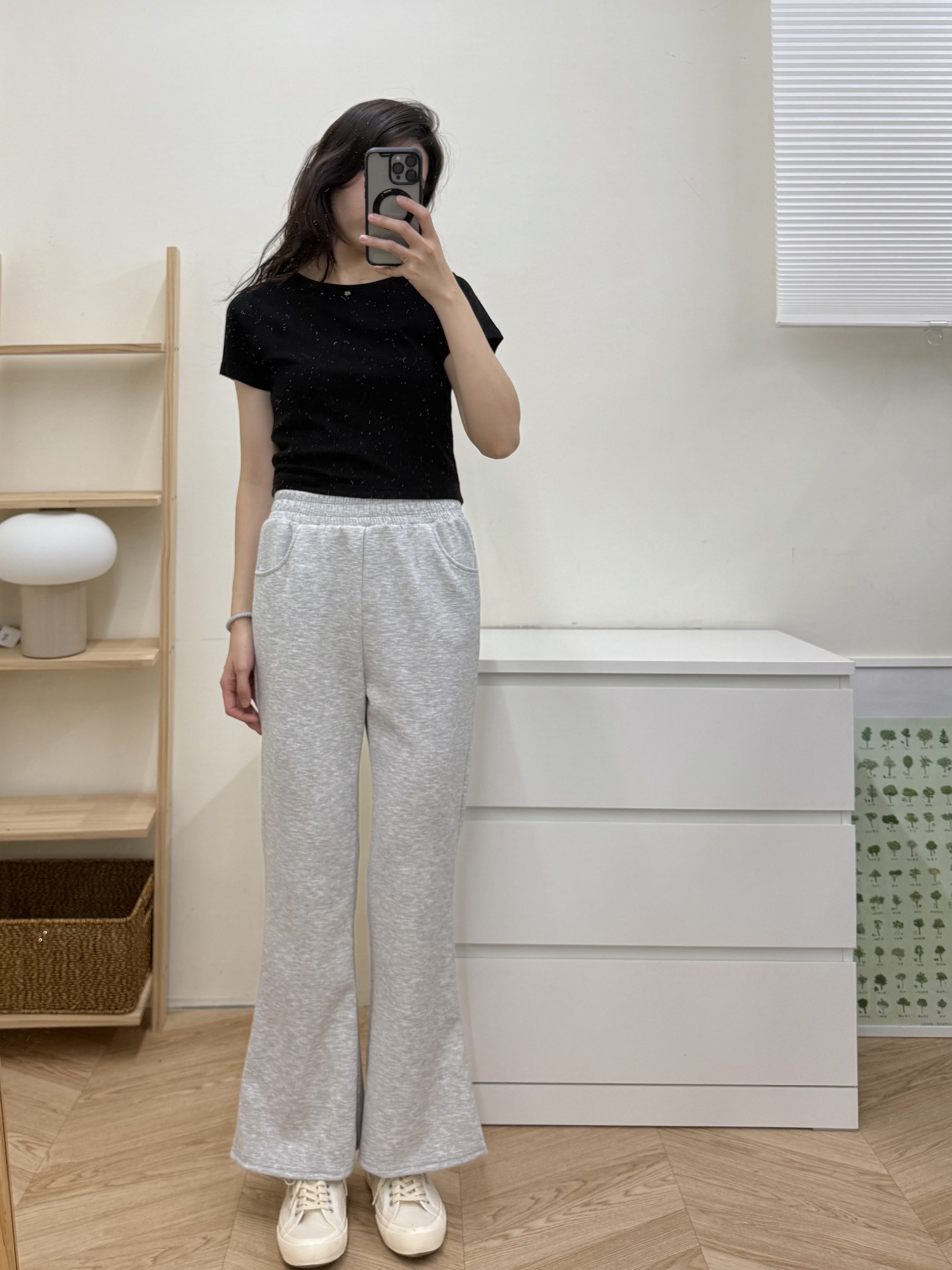 莫代爾空氣棉微喇叭褲