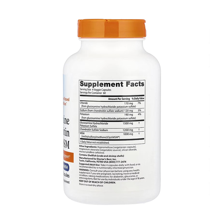 Doctor's Best, Glucosamine Chondroitin MSM with OptiMSM, 240 Veggie Caps