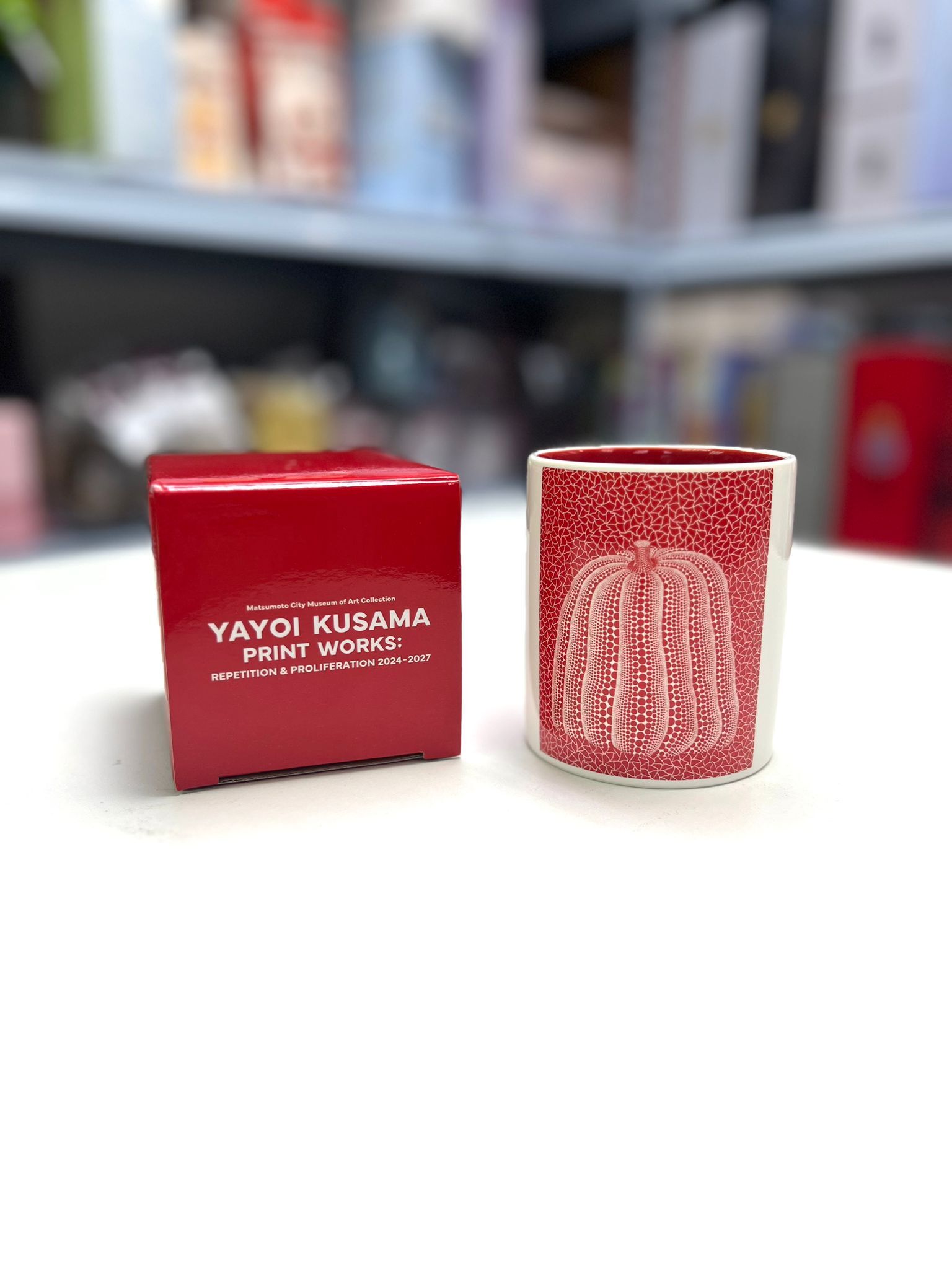 “Red Pumpkin” Mug from YAYOI KUSAMA PRINT WORKS: REPETITION & PROLIFERATION