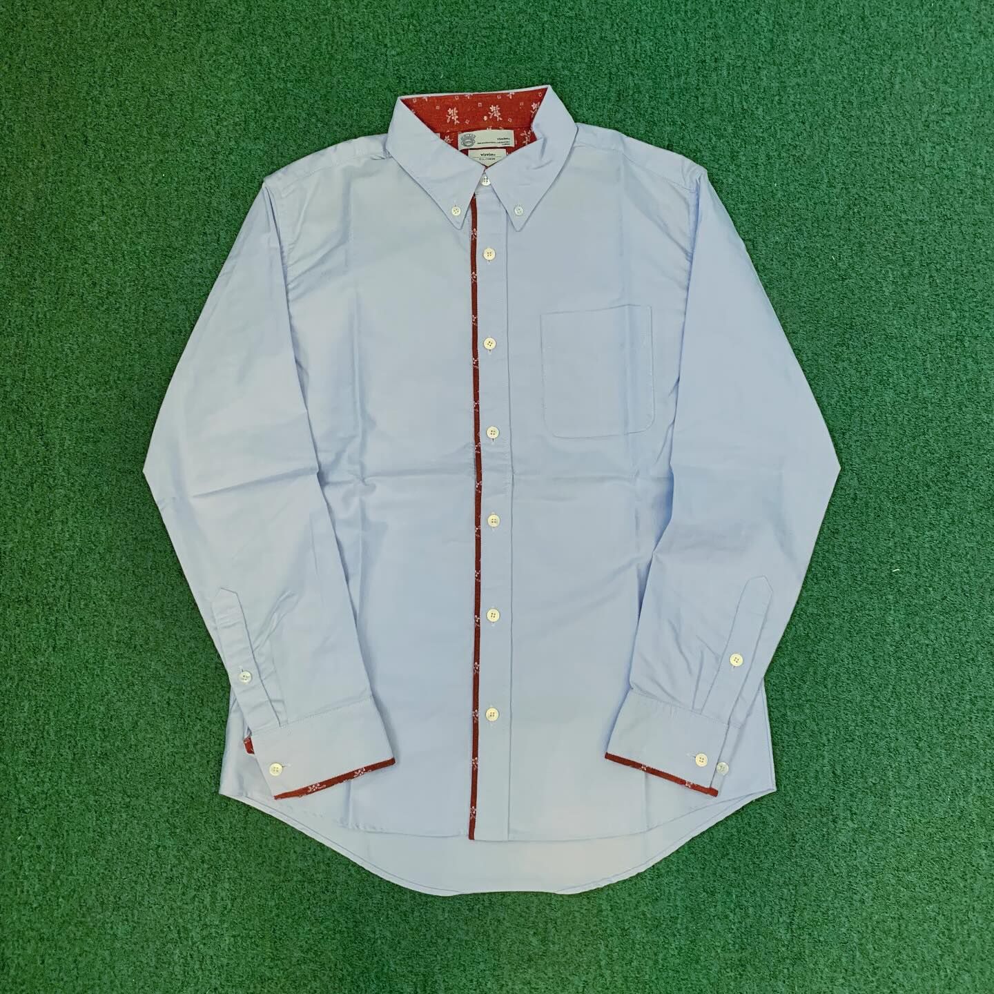 VISVIM V+V OXFORD PIZI L/S (GIZA) *RED PATTERN - LT.BLUE SIZE 1 IN STOCK NOW (現貨發售中)