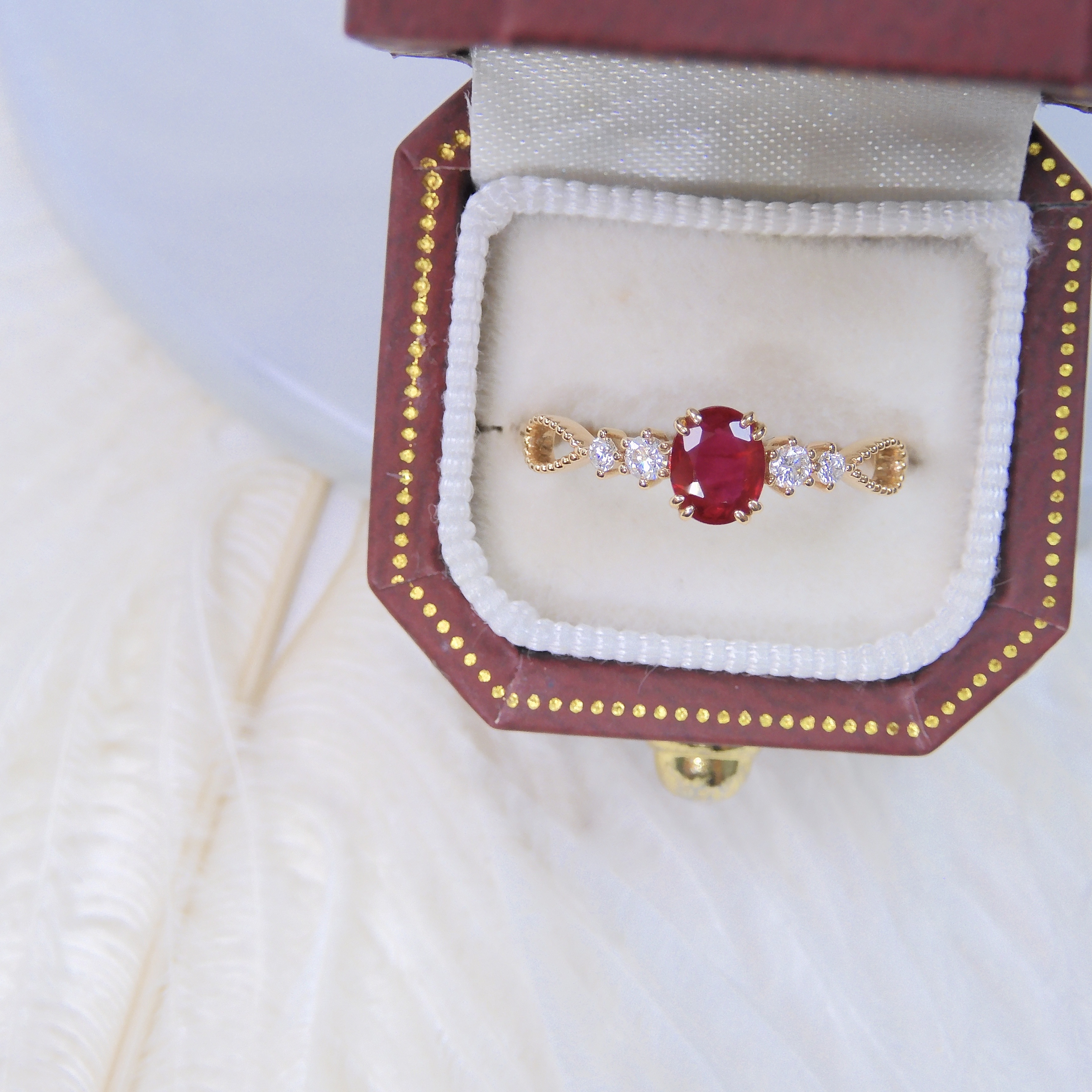 18K金 0.4ct 紅寶石戒指