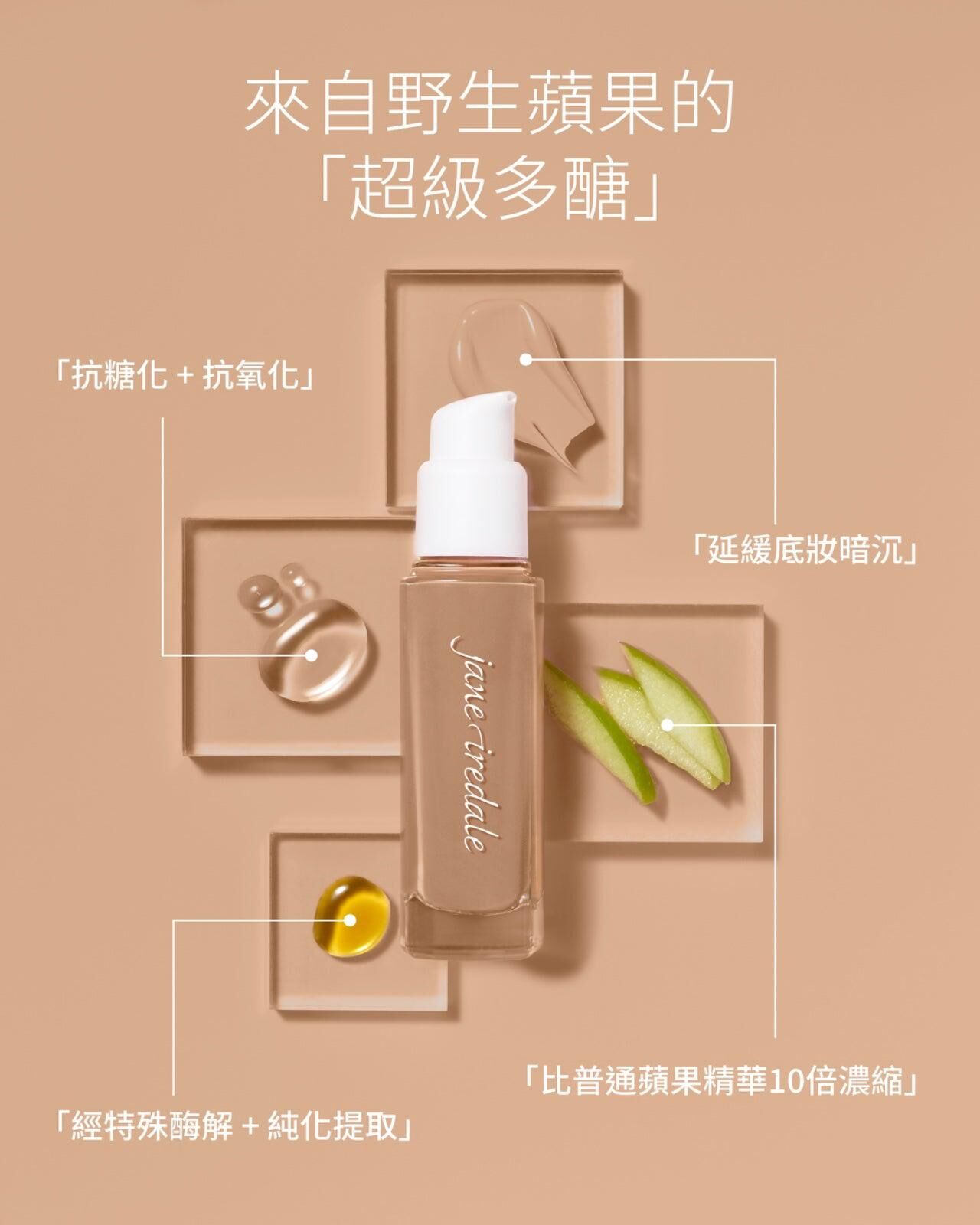 Jane iredale 蘋果多醣水光養膚粉底液SPF30 #蘋果水光瓶 Skintuition SPF 30 Liquid Foundation