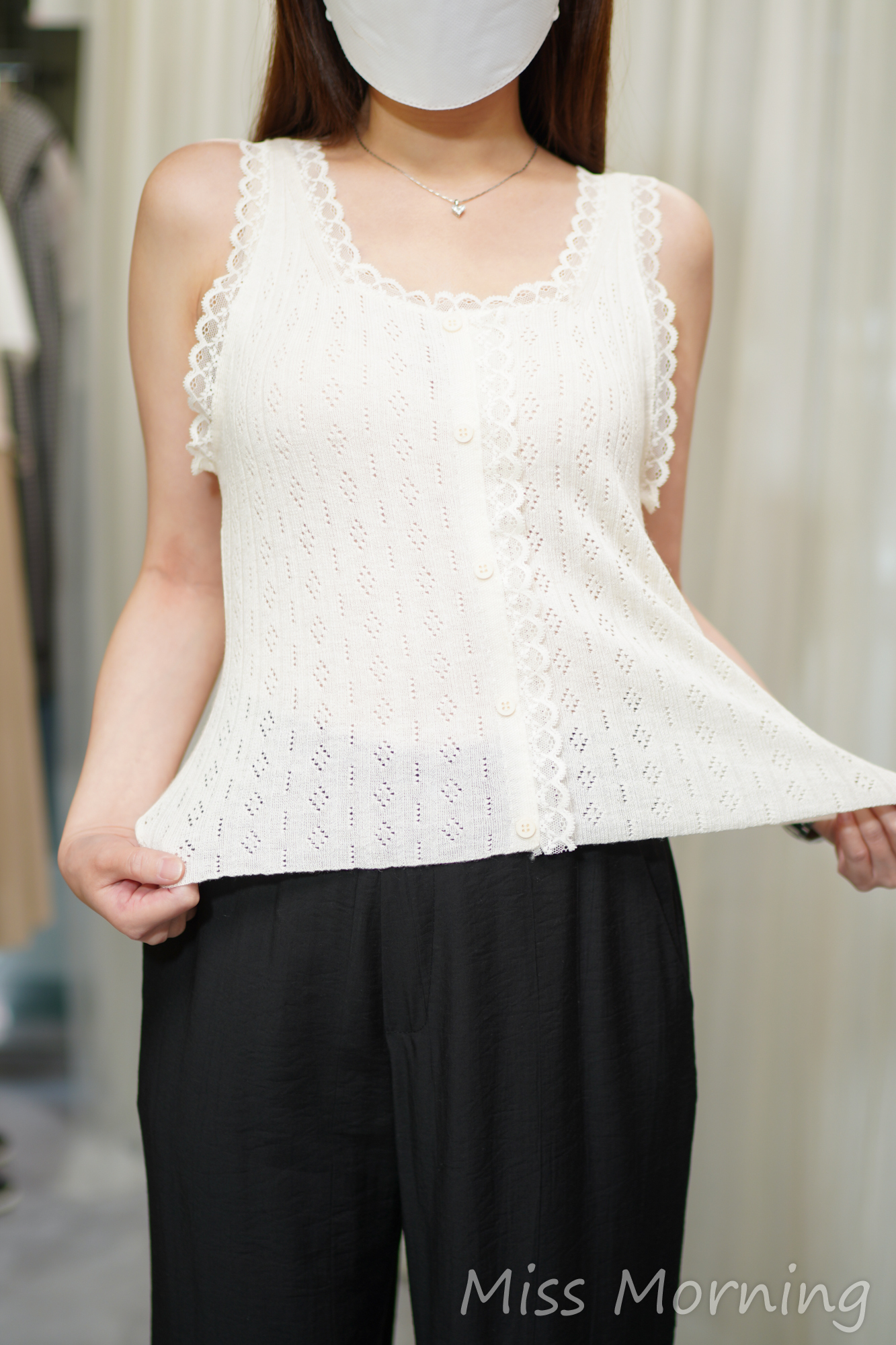 彈彈軟熟lace背心(14577)
