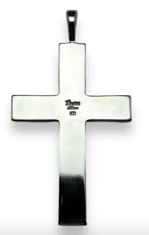 <Pre Order> 鳴島翔 K18 Kaila motif cross pendant (plain side wave)