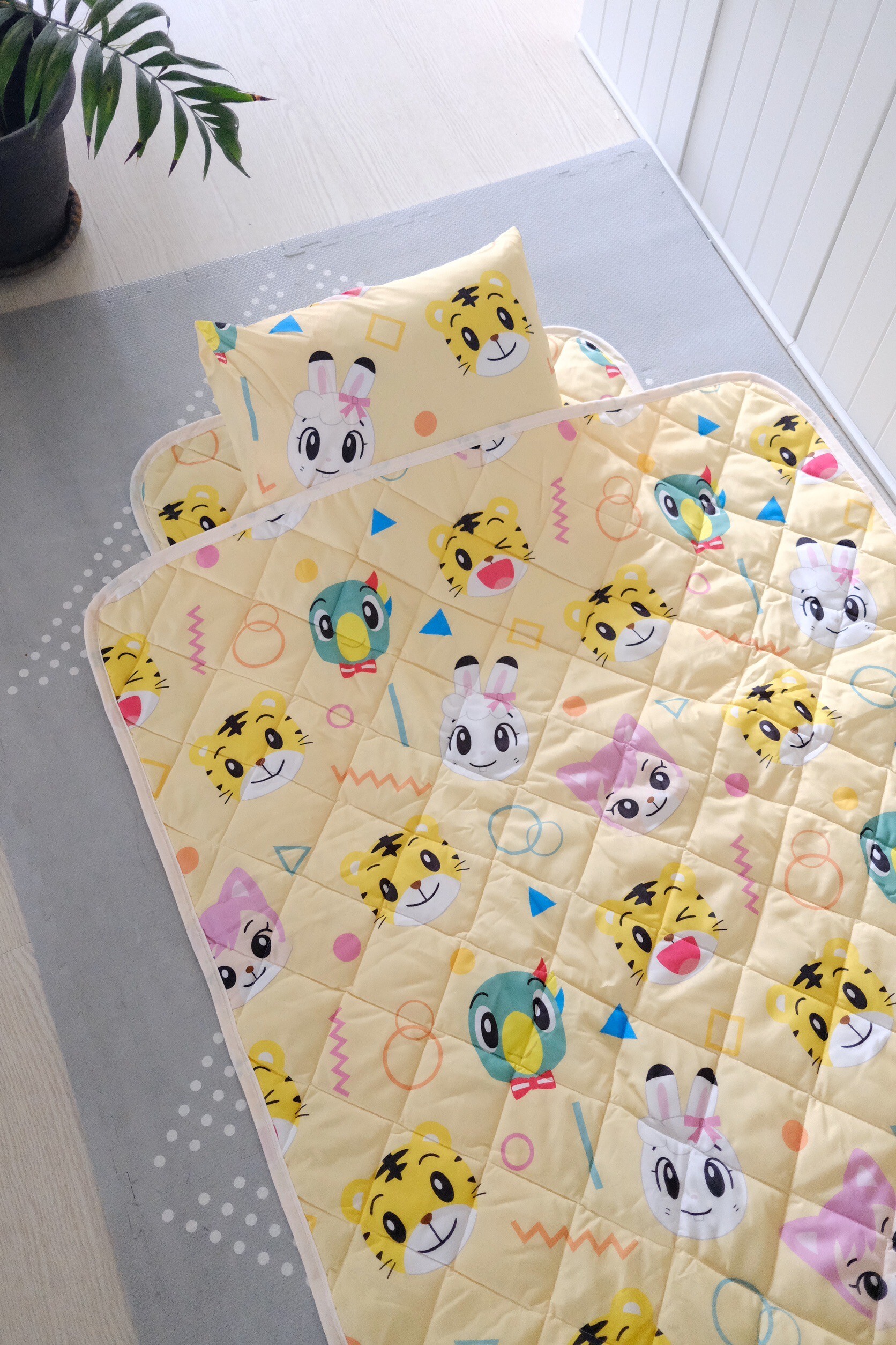 巧虎睡墊三件組-巧虎好朋友黃色款