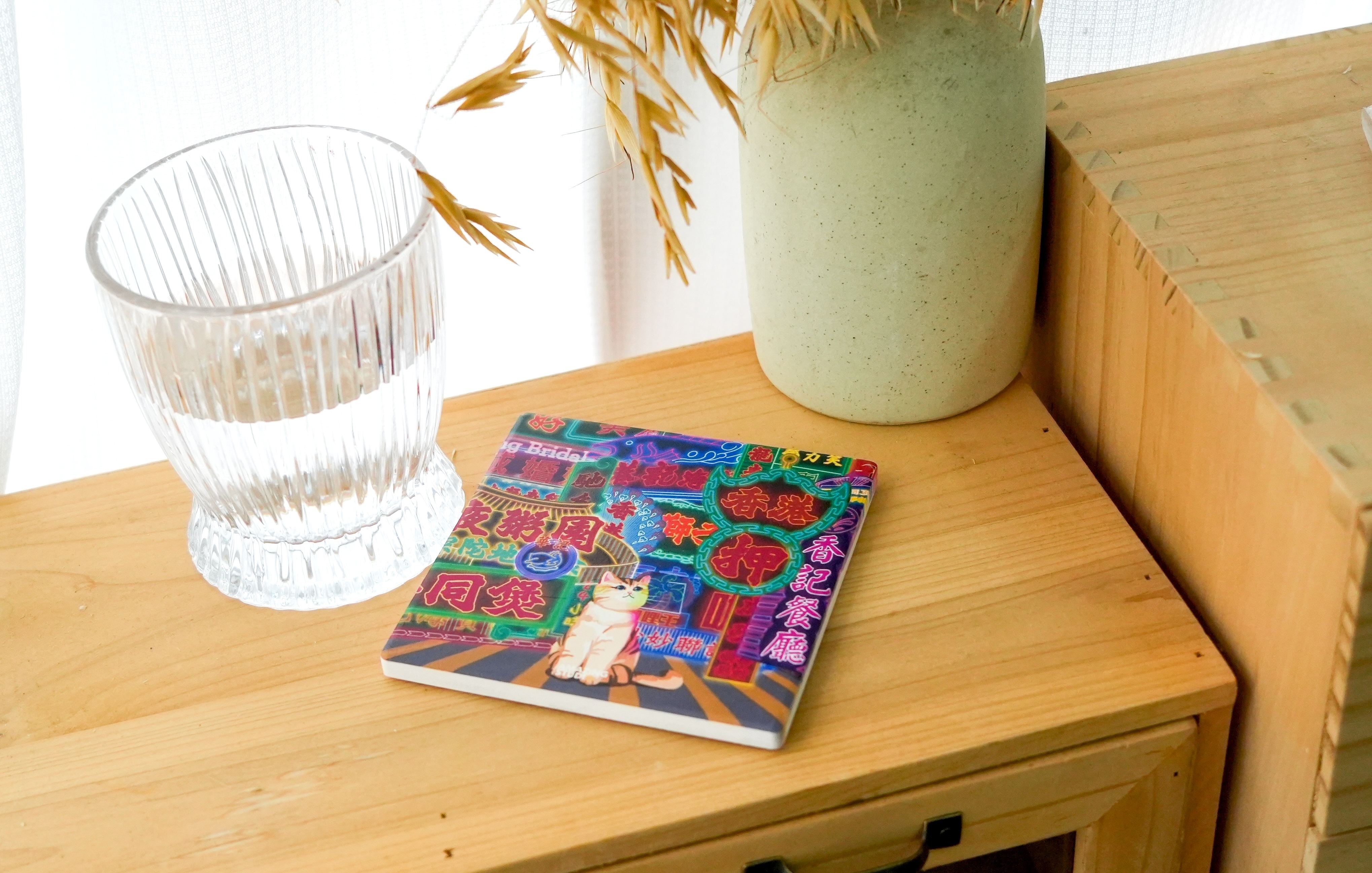 【貓遊街角 - 霓虹十色 】 杯墊丨Amazing Studio